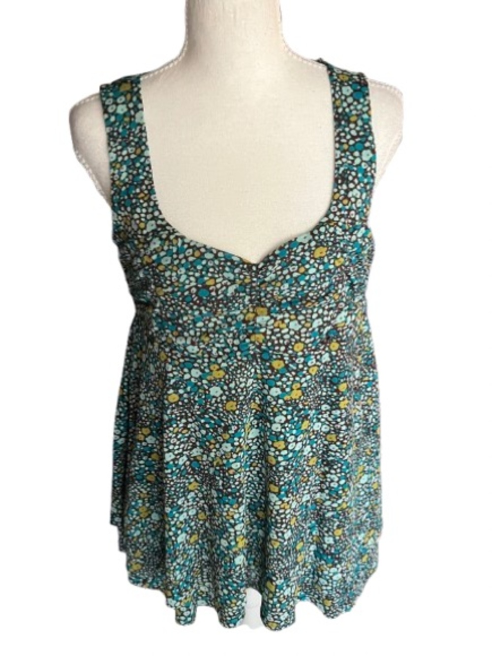 Large Floral Mesh Handkerchief Hem I.E. Tank Top Boho Bohemian Vintage Y2K 90s
